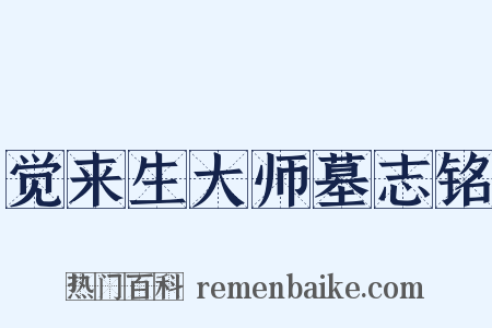 觉来生大师墓志铭是什么意思的图片